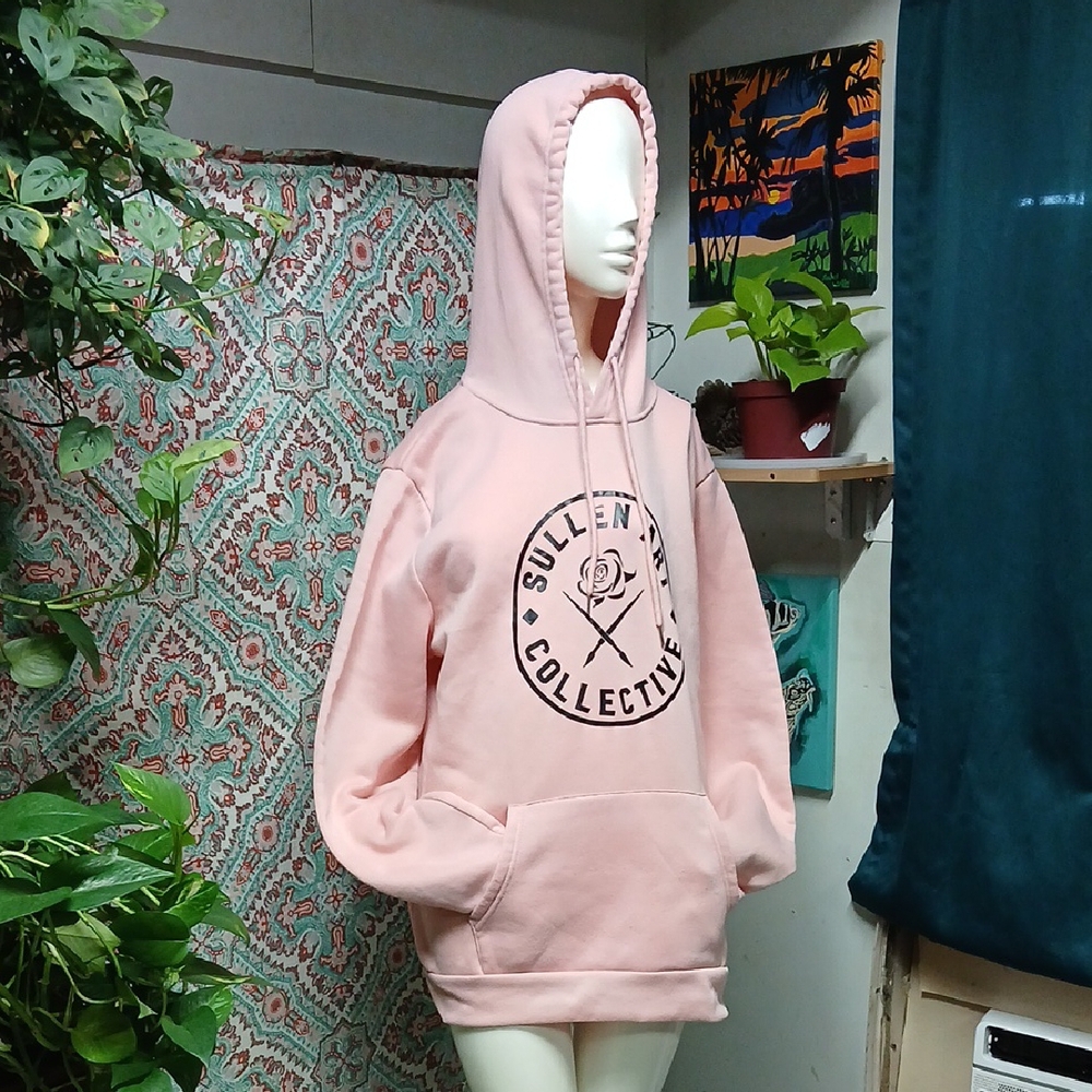 DH Gate Sullen Art Collective Rose Pink Hoodie Pullover, Size L